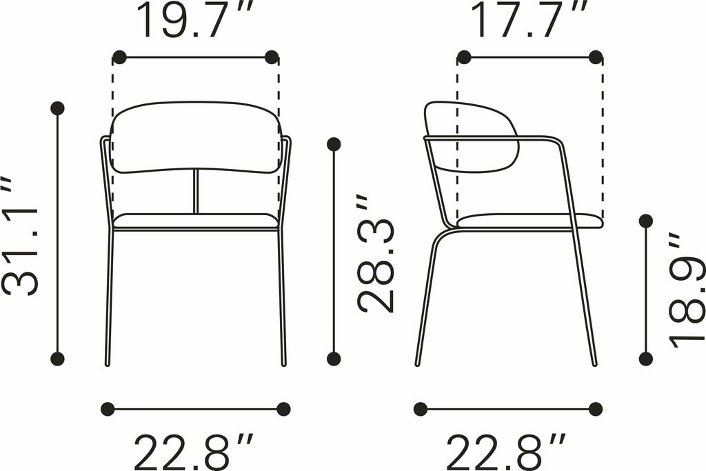 Blue & Black Dining Chair (Set of 2) S7817