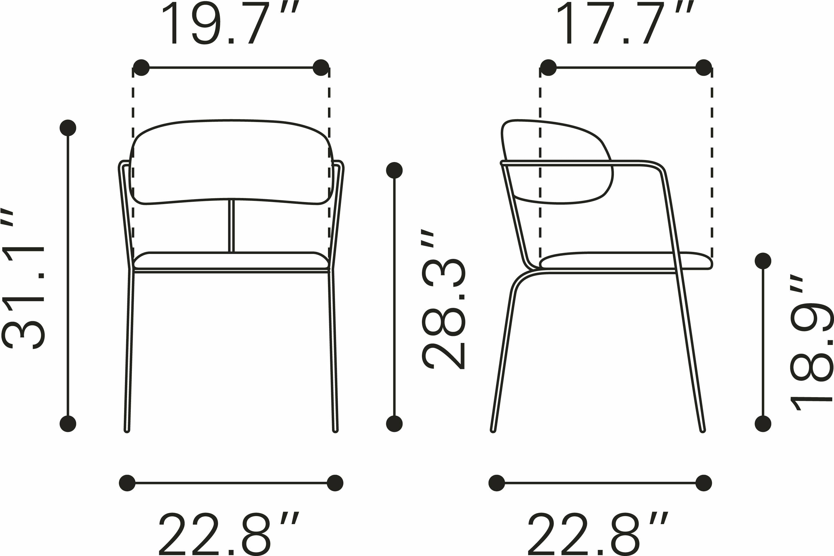Blue & Black Dining Chair (Set of 2) S7817