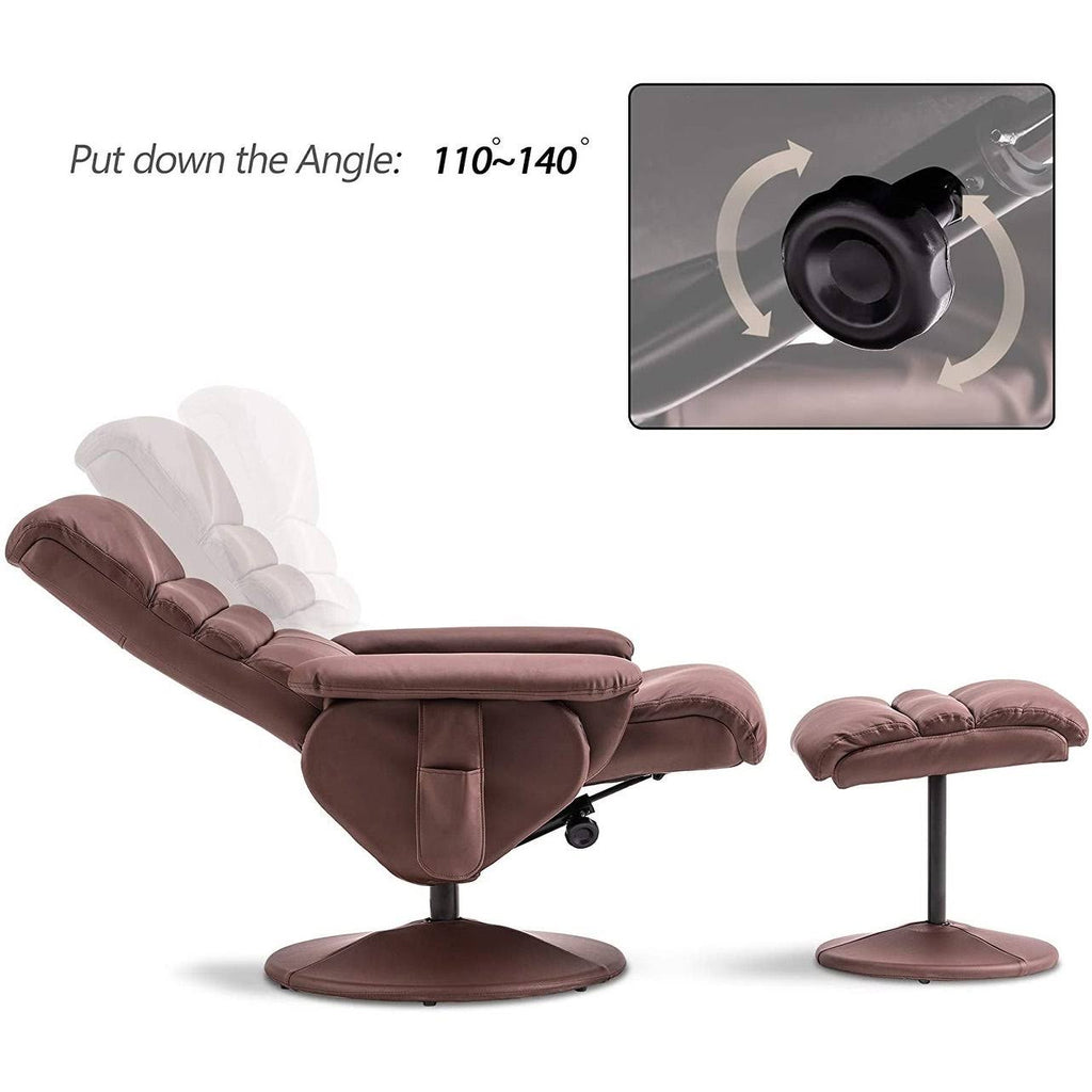 Saddle Swivel Massage Recliner Chair with Ottoman Z339