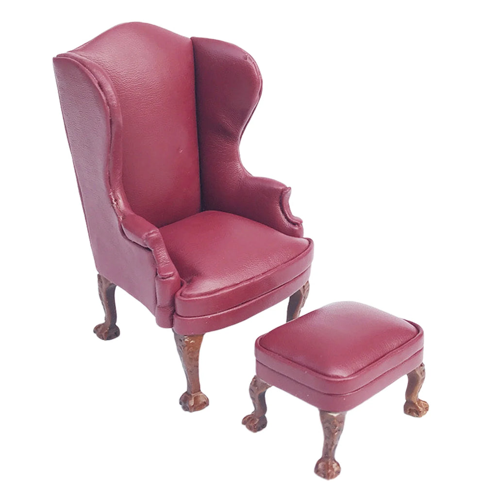 Red PU Leather Armchair Sofa O12198