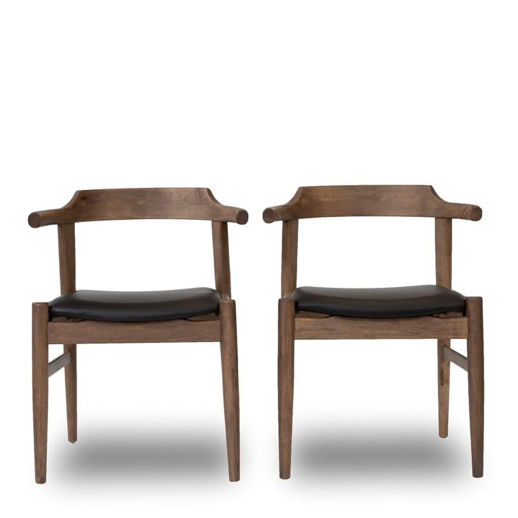 Black Leather Dining Chair (Set of 2) L9155