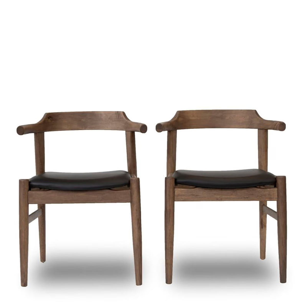 Black Leather Dining Chair (Set of 2) L9155