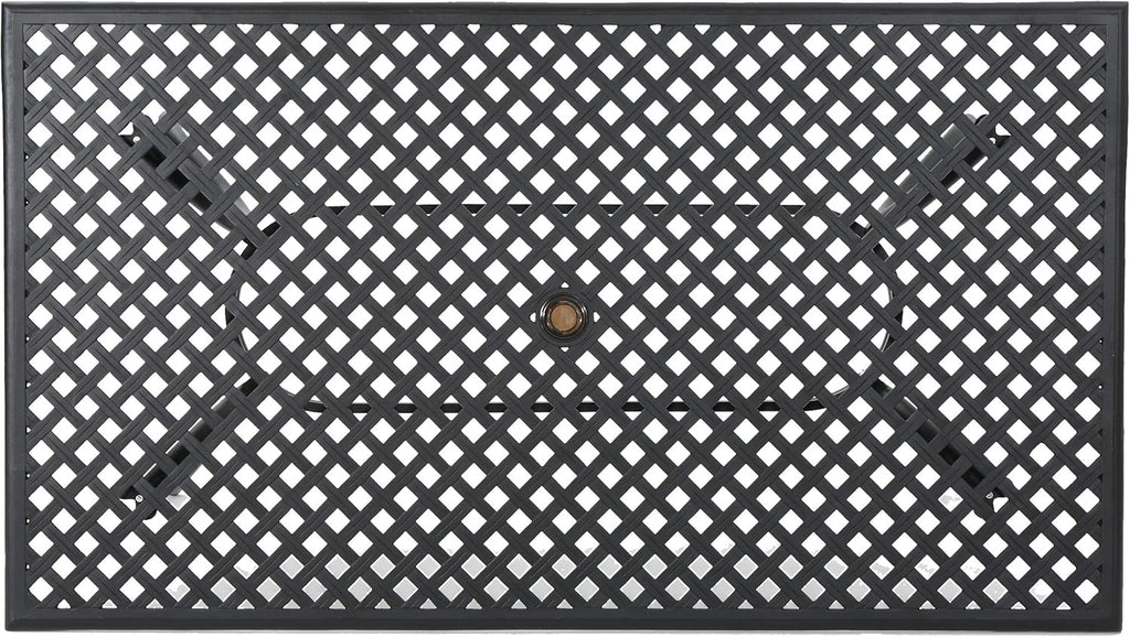 Black Sand Cast Aluminum Rectangle Table D2185