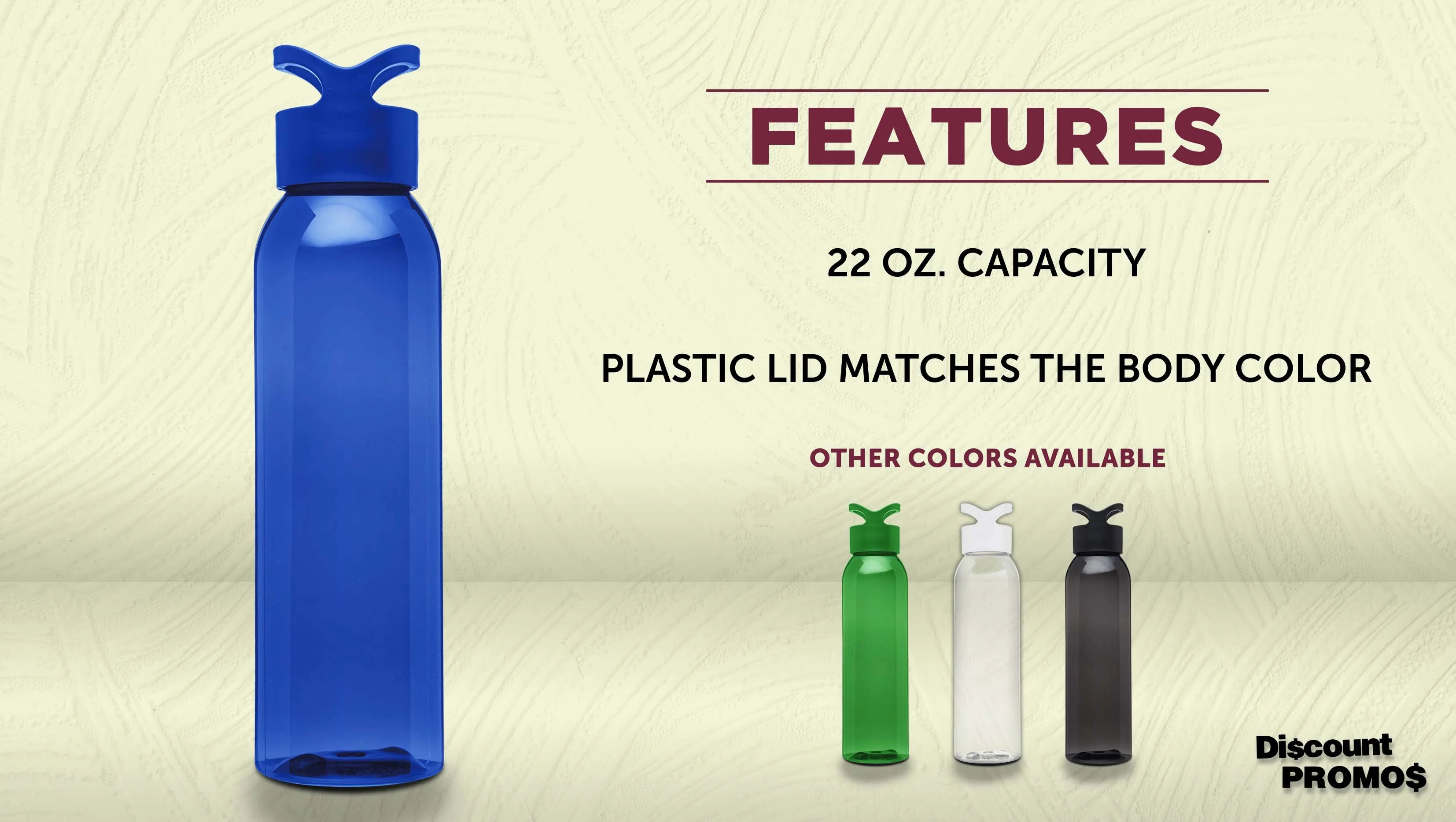 Blue 22 Oz. Tritan Plastic Water Bottles Set of 10 C554704