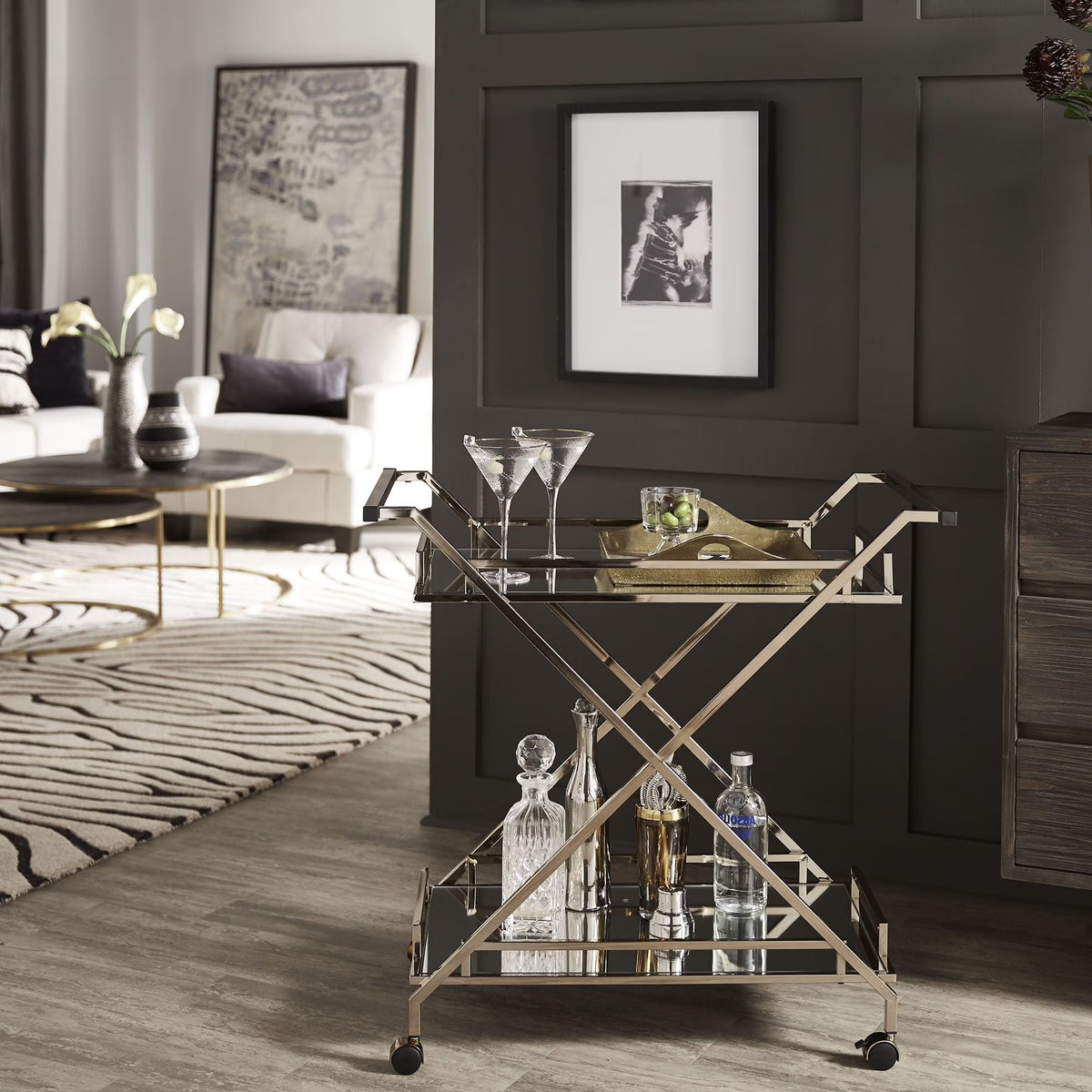Champagne Gold Bar Cart N167