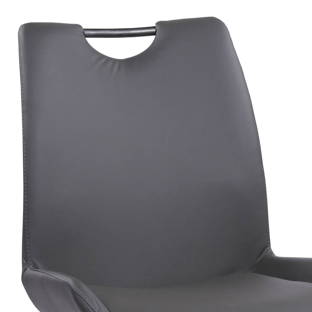 Grey Powder Coated Pewter Fabric Dining Chair Set of 2 N9388
