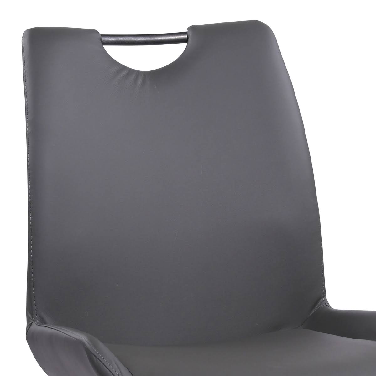 Grey Powder Coated Pewter Fabric Dining Chair Set of 2 N9388