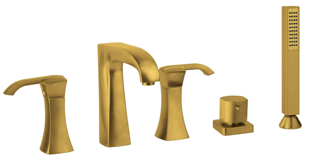 Gold Roman Tub with Diverter and Hand-Held Shower C26704