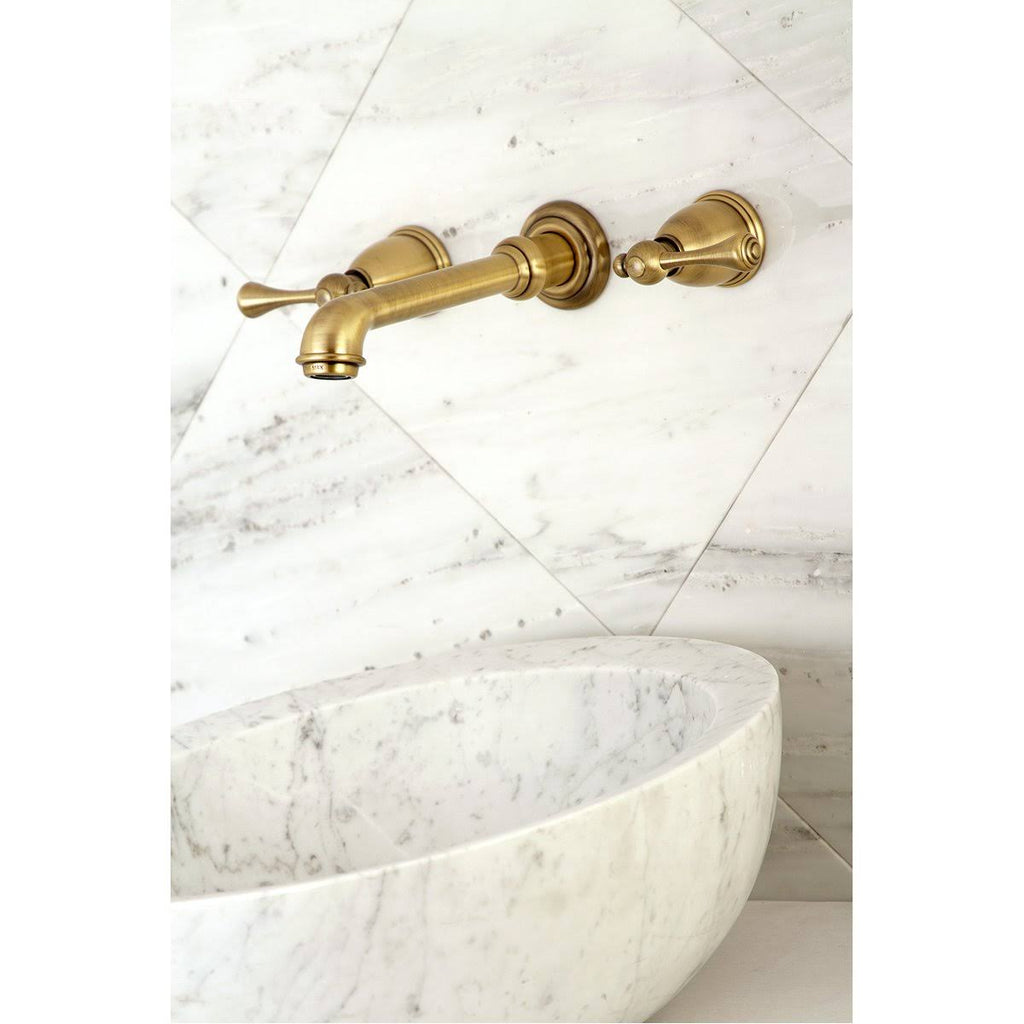 Two-Handle Wall Mount Bathroom Faucet, Oil Rubbed Bronze R376