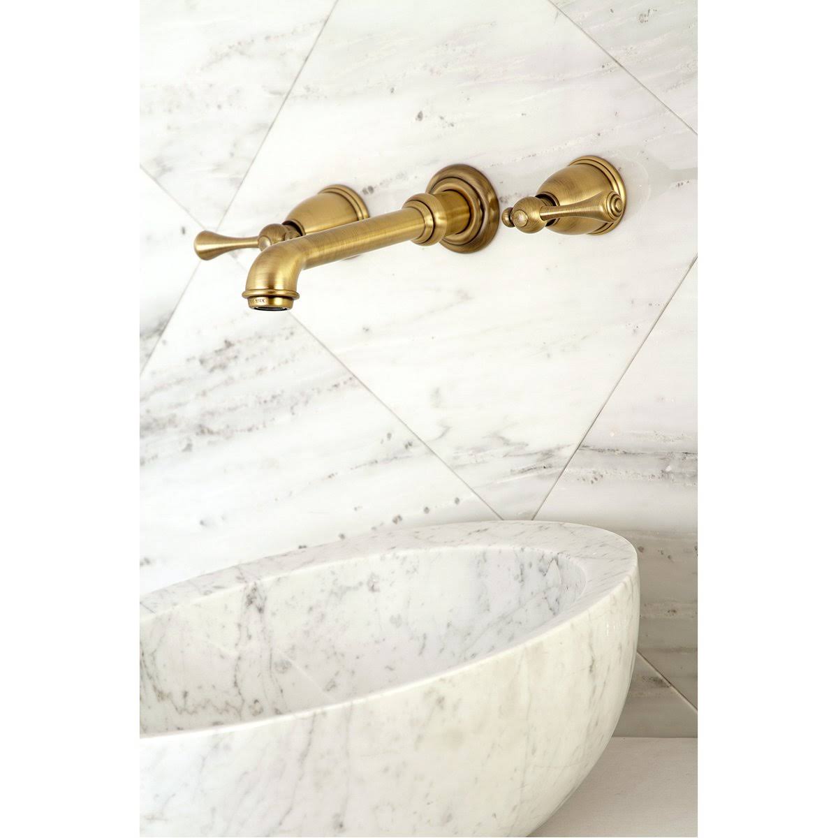 Two-Handle Wall Mount Bathroom Faucet, Oil Rubbed Bronze R376