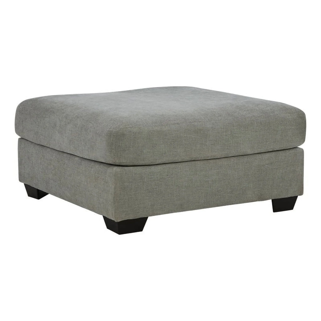 Gray & Black Fabric Oversized Accent Ottoman E3685