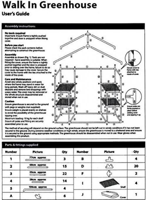 Mini Walk-In Greenhouse 3 Tiers 6 Shelves N43315