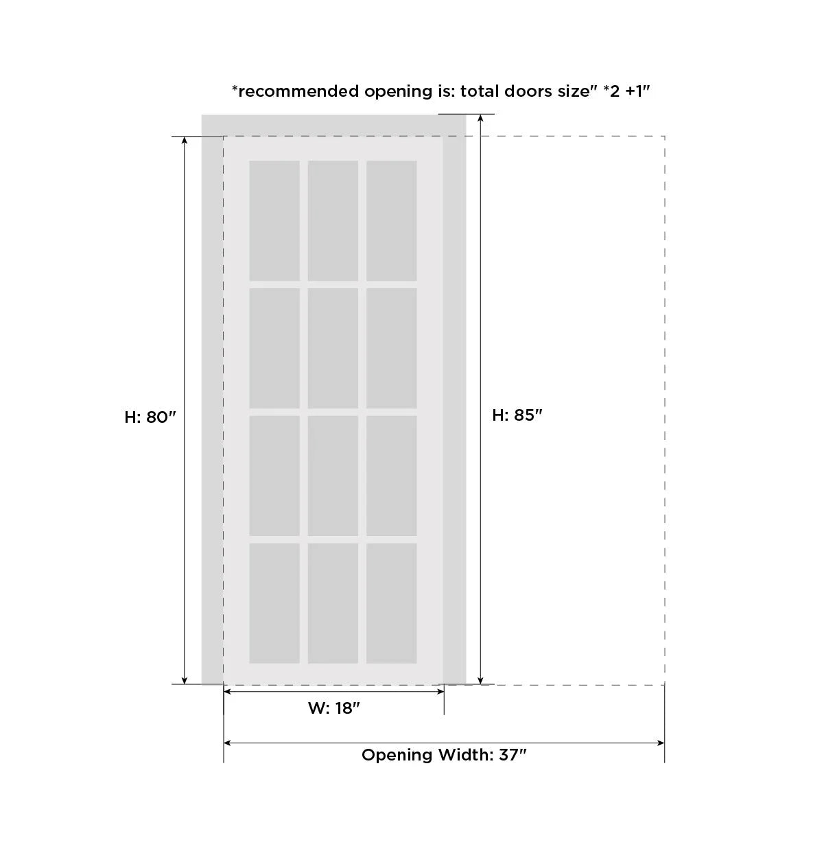Sliding Pocket Door 18 x 84 inches Solid Wood Interior Doors X5477