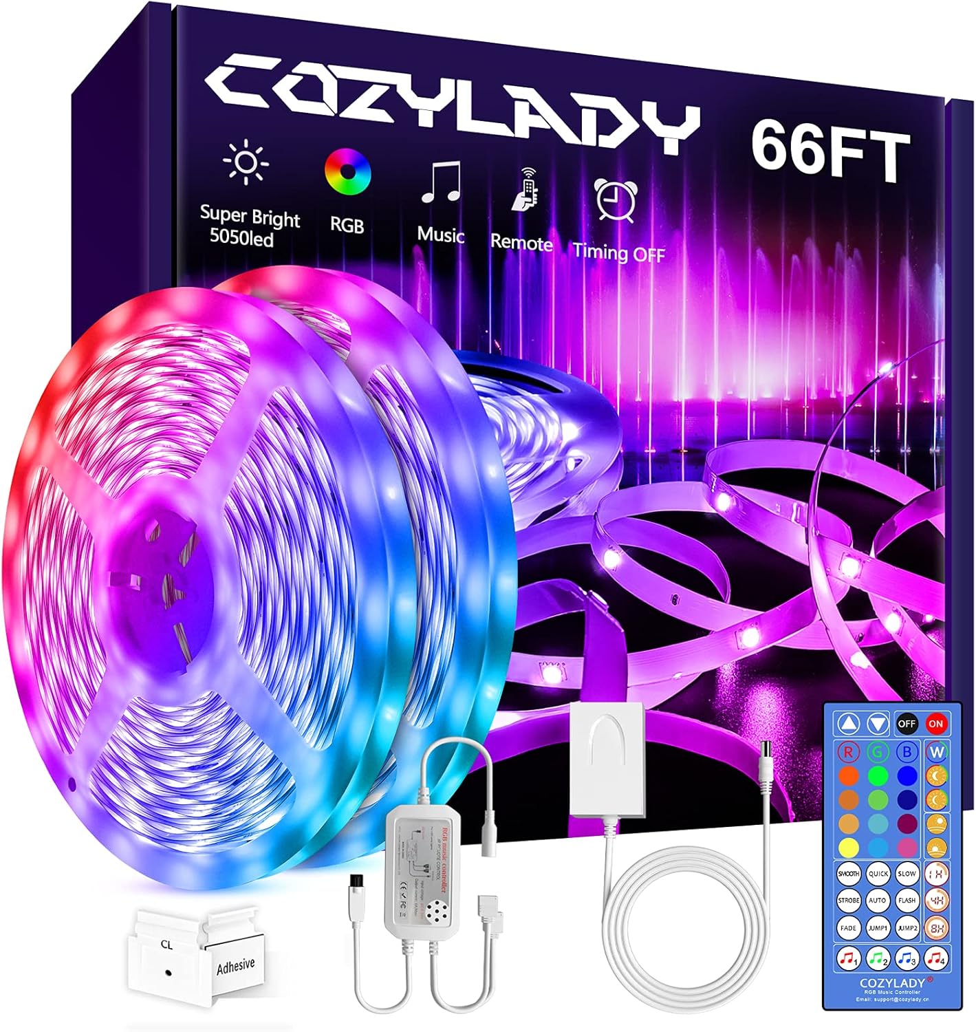 164ft RGB Smart WiFi LED Strip Lights, Pack of 2 A740234