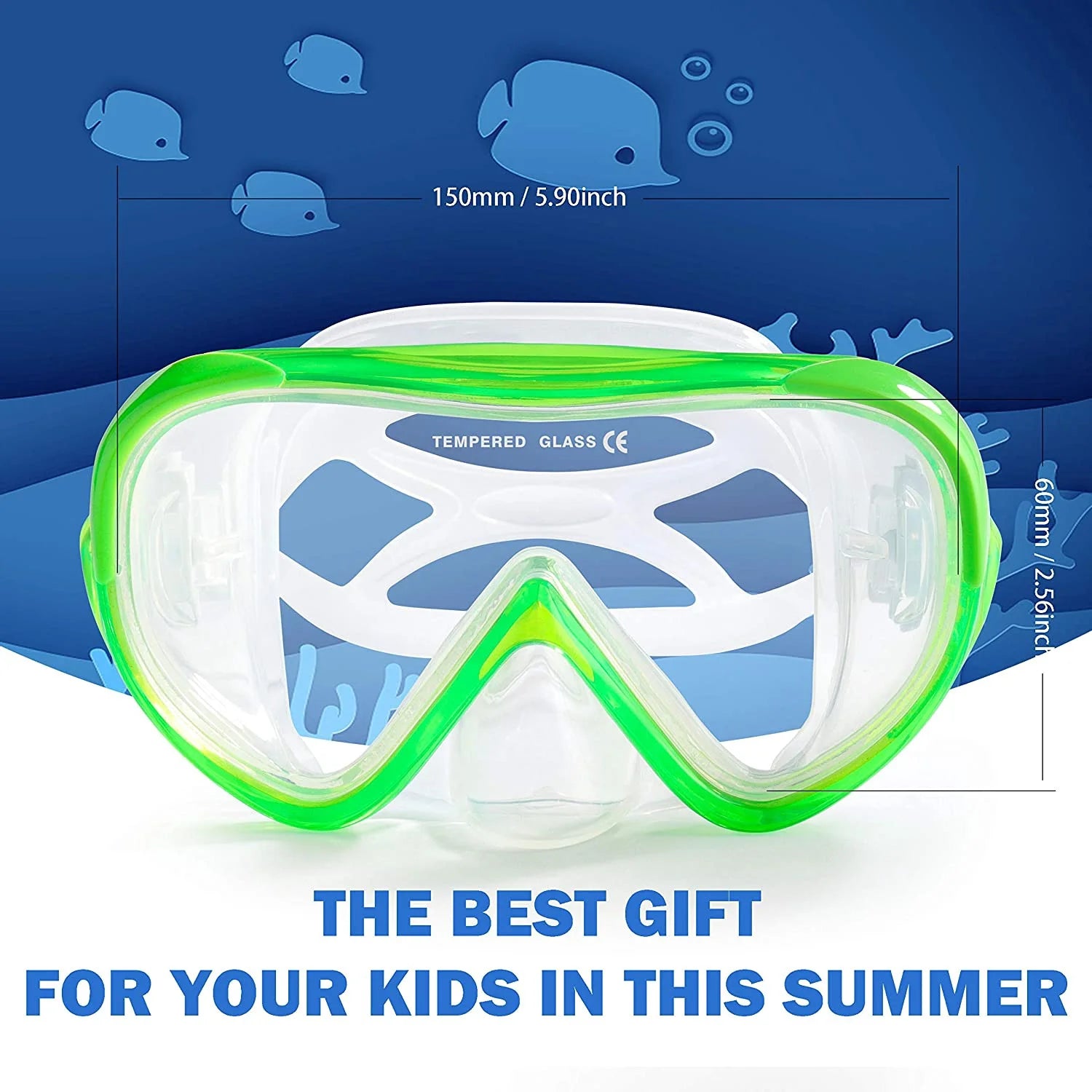 Kids Snorkel Swim Mask with Nose Cover D14770