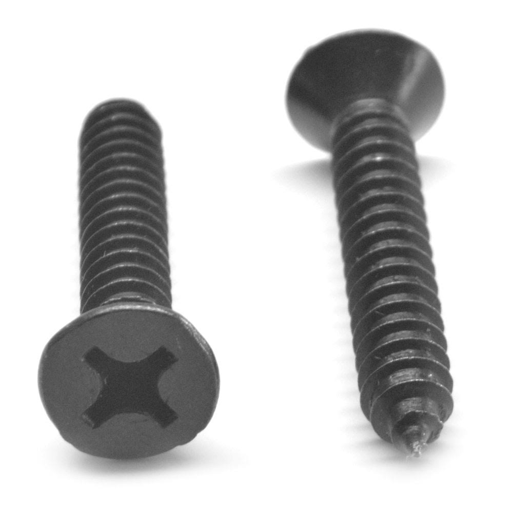 Black Oxide Phillips Flat Head Sheet Metal Screw B497