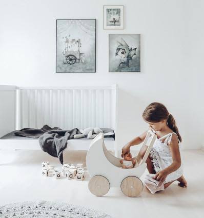 Toy Pram with Blackboard D241202