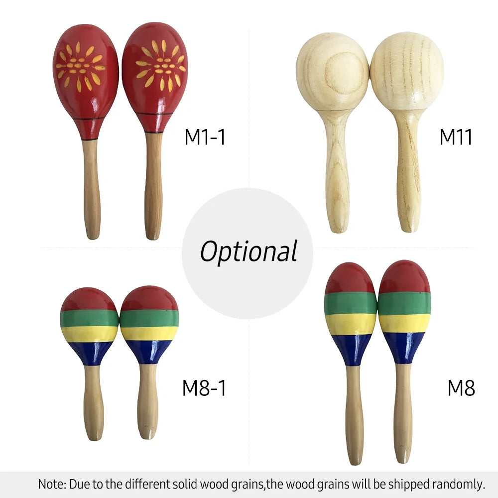 Wooden Maracas Percussion Instrument Musical Toy J3416