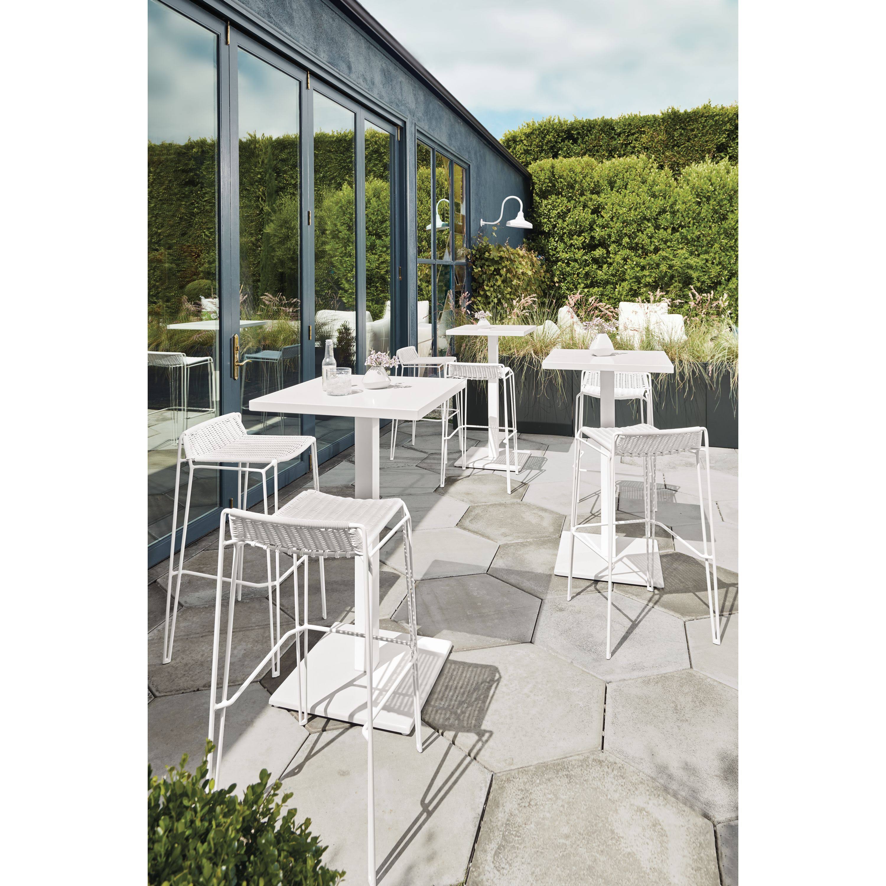Red 4 Person Patio Square Bar Table X27405