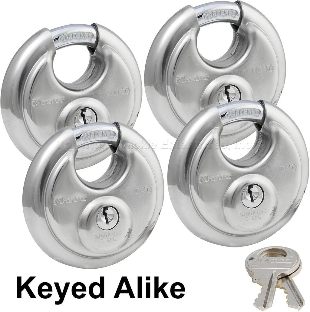 4 Keyed Alike Stainless Steel Padlocks U954649