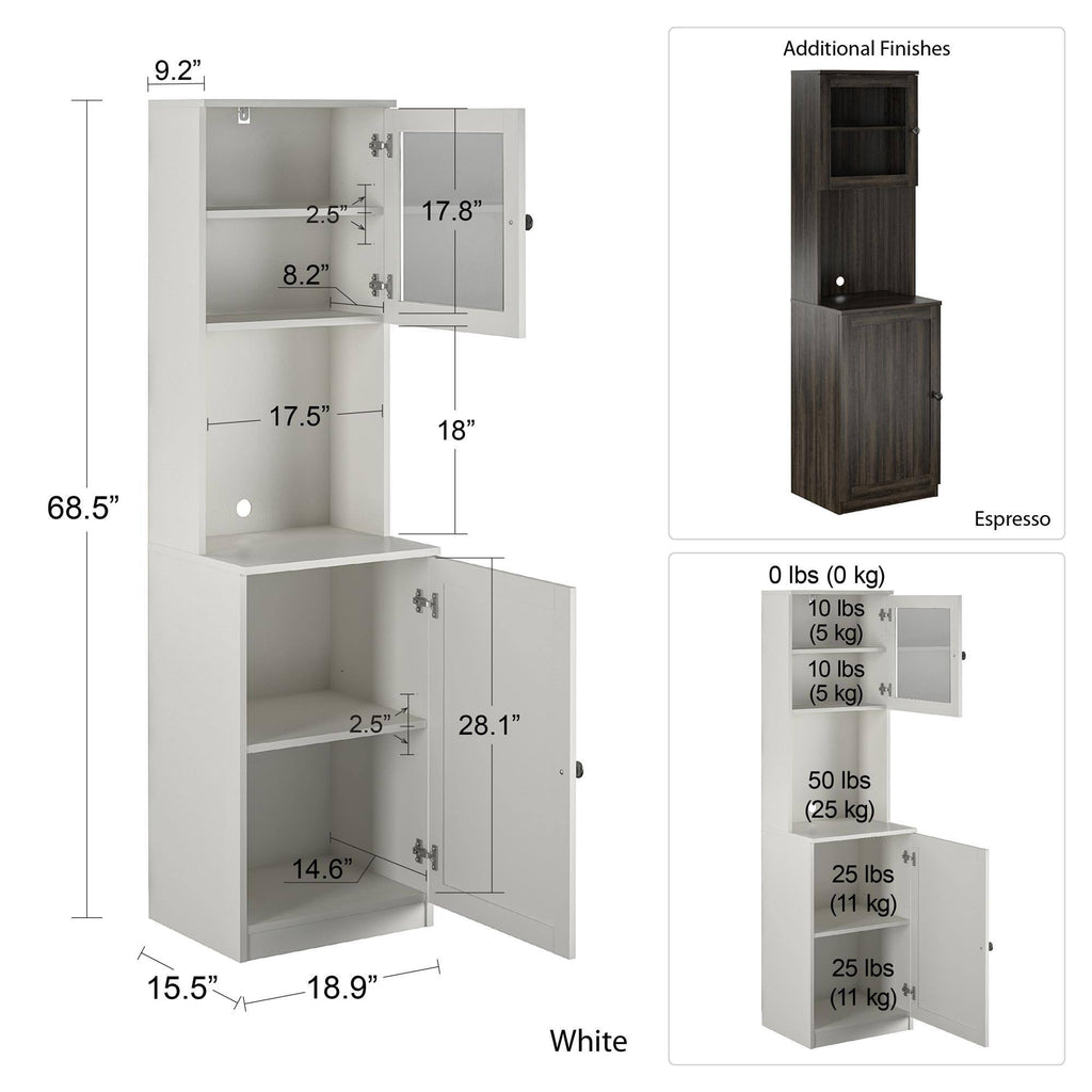 White Tall Bar Cabinet V7581