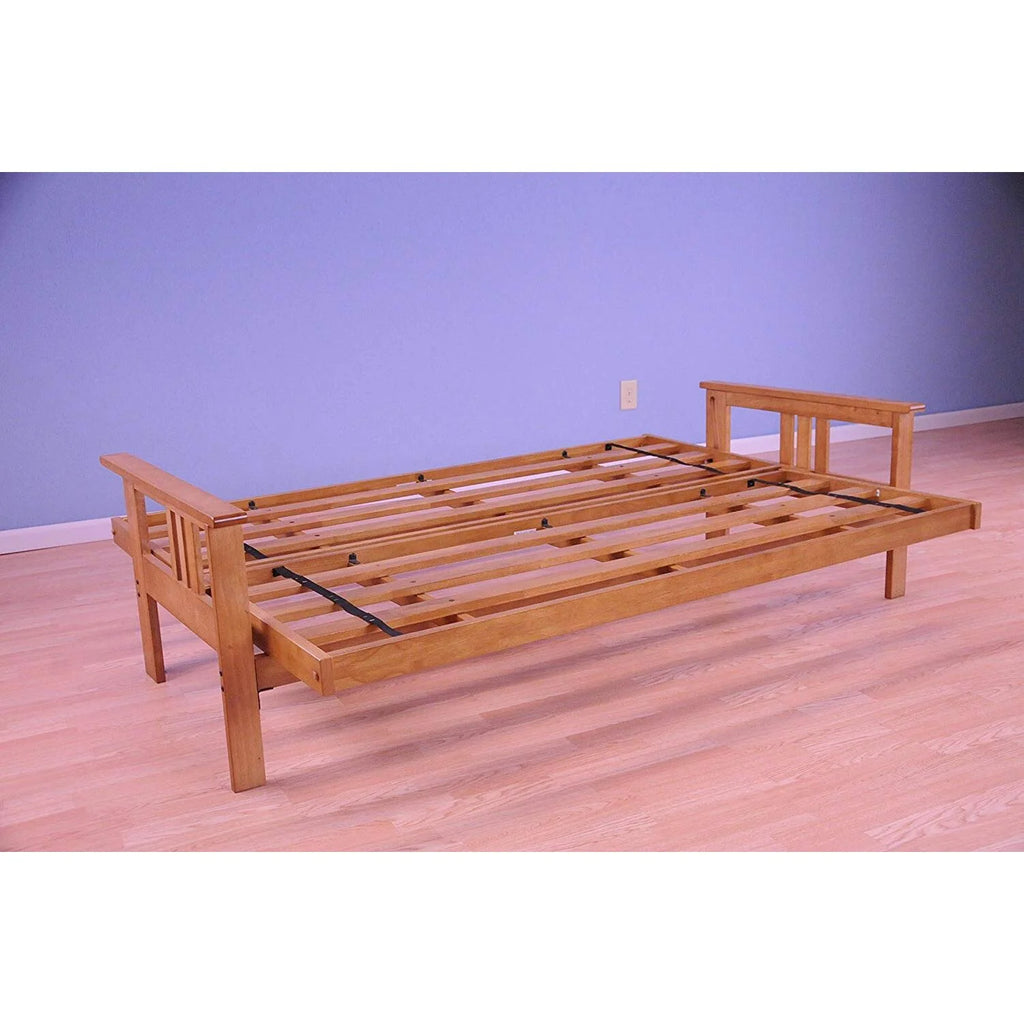 Antique Futon Frame with Suede Black Mattress C300