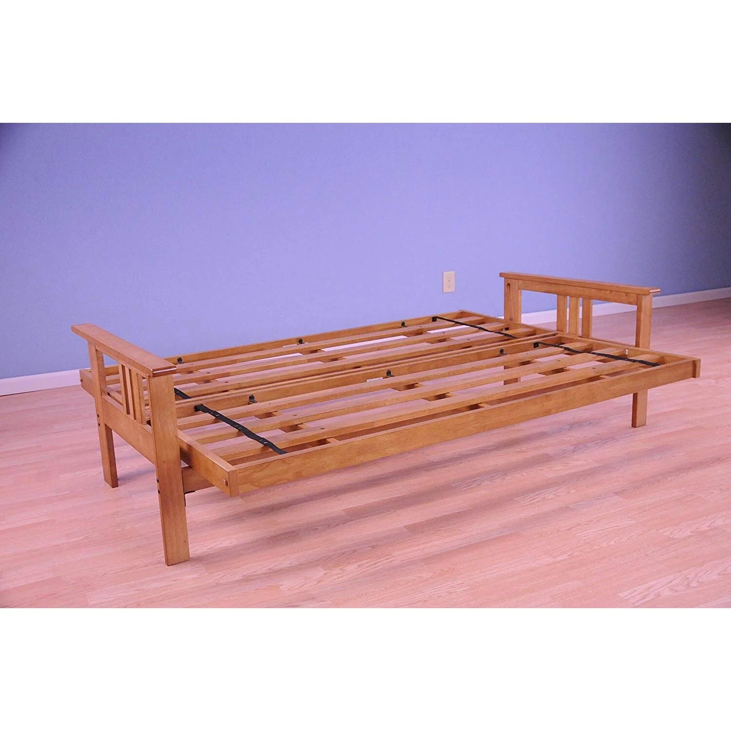 Antique Futon Frame with Suede Black Mattress C300