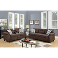 2 Piece Fabric Sofa Set in Dark Coffee D2073
