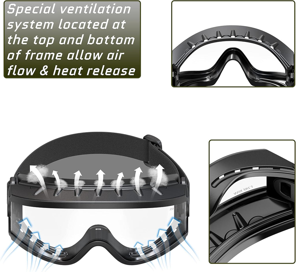 Black Frame Pack of 2 Anti Fog OTG Shooting Goggles M89559