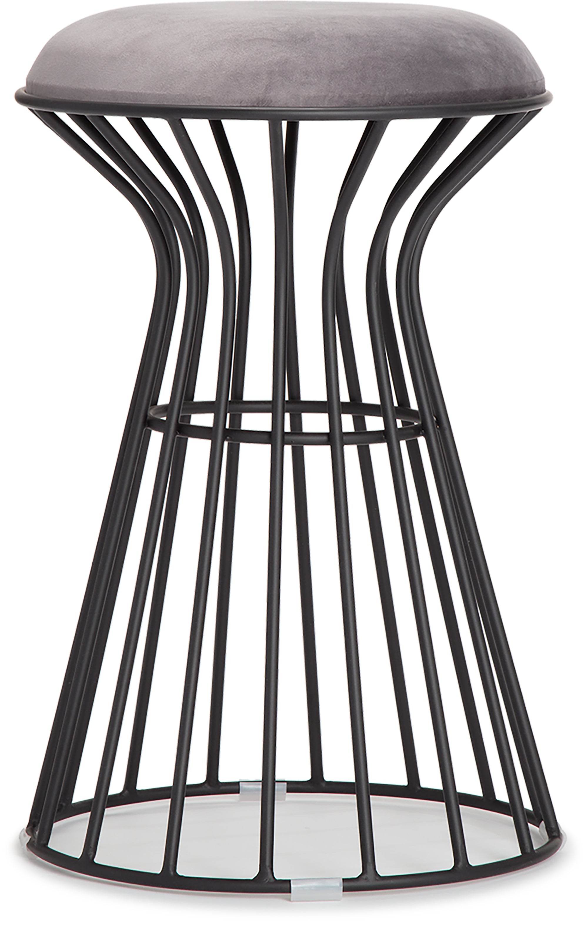 Black and Gray Velvet Vanity Stool N227