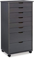Gray Eight Drawer Wood Rolling Storage Cart T156