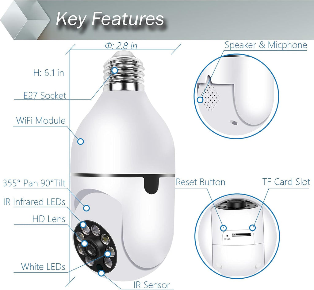 Wireless Wi-Fi Security Camera with Motion Detection and Night Vision Y12592