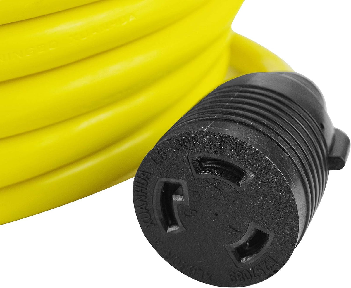 L6-30P/L6-30R SJTW 10 Gauge Generator Power Cord, 10FT, Pack of 2 V681153