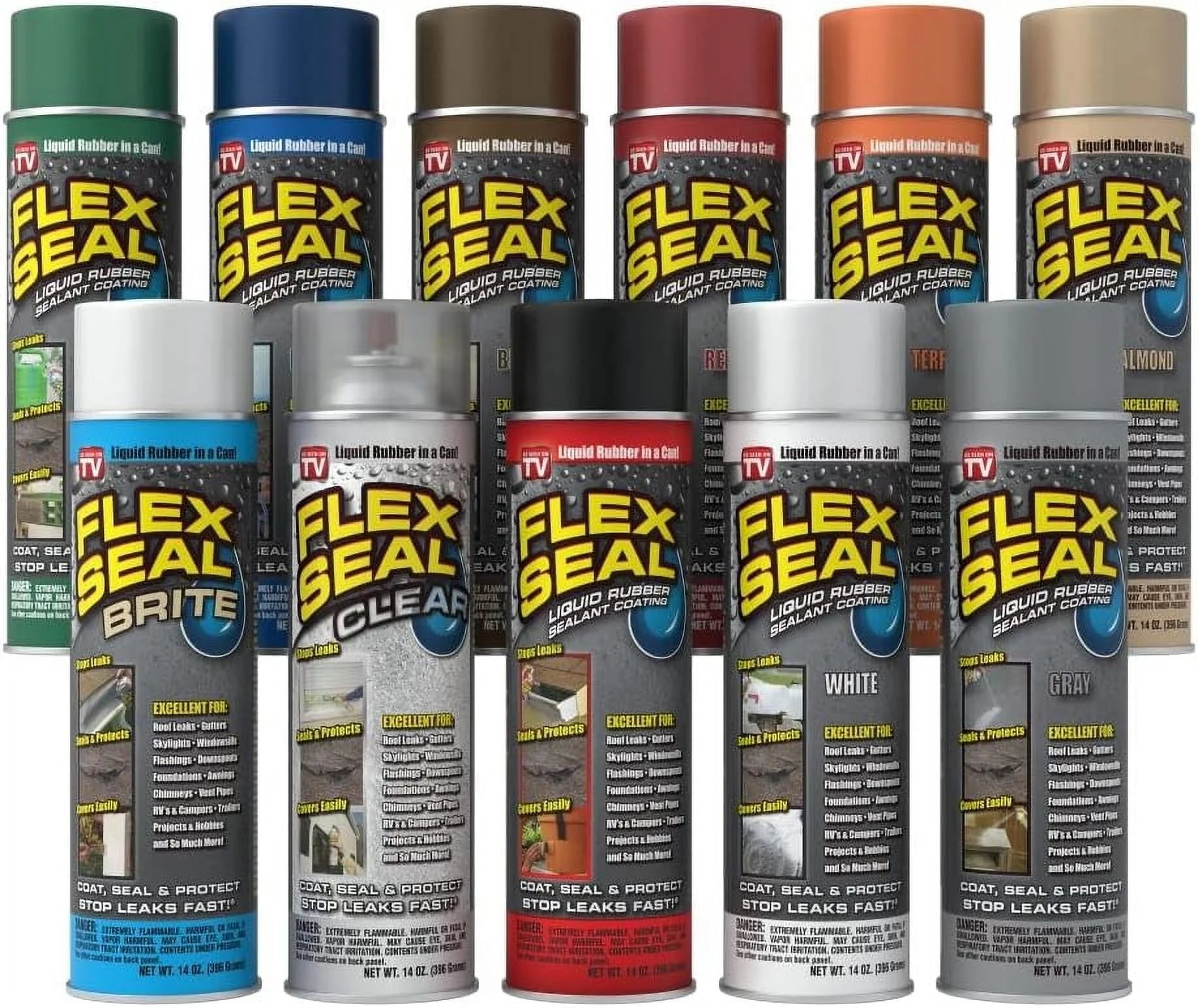 White Rubber Sealant Spray Coating, 14-oz (2 Pack) B61304
