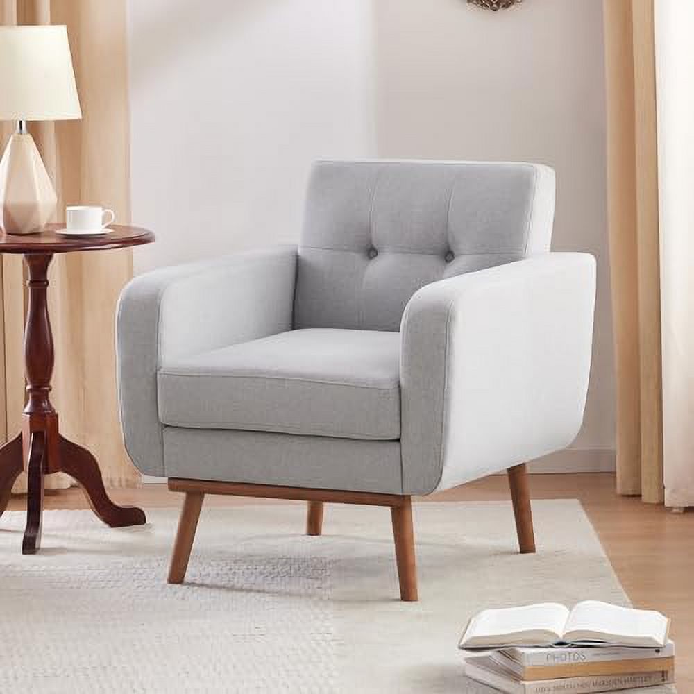 Fabric Accent Chair Button Tufted Upholstered Arm Chair O358670