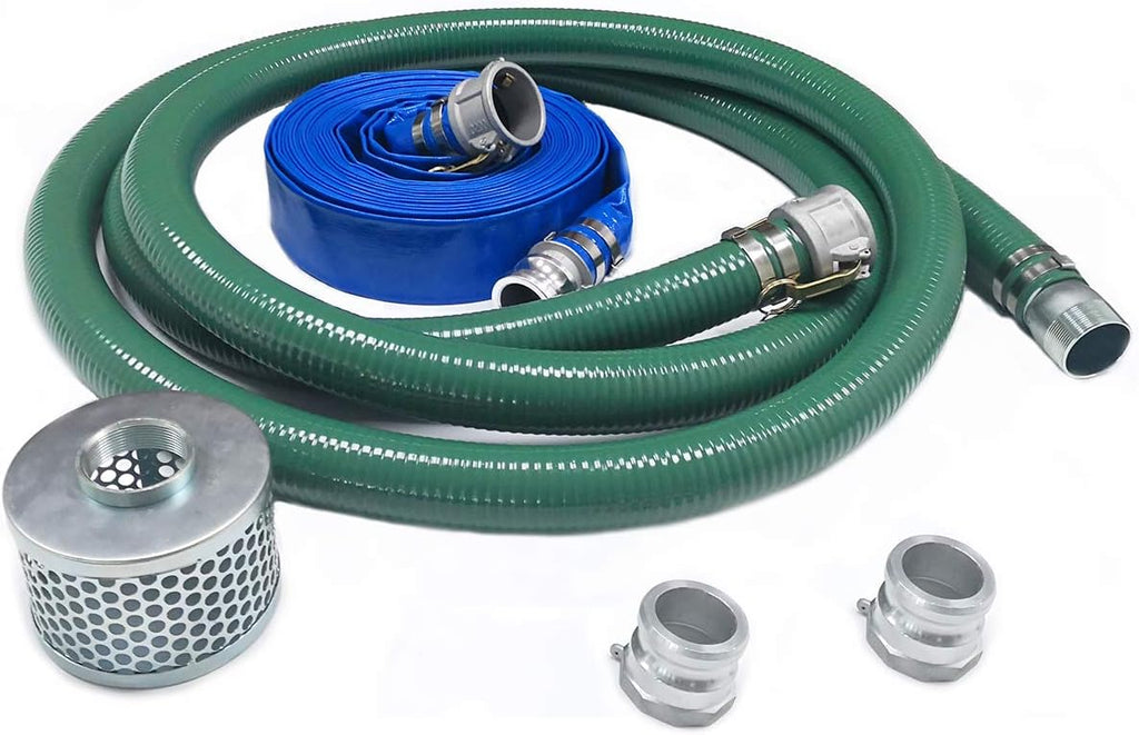 2 x 50' Blue PVC Backwash Hose & 2 x 20' Green PVC Suction Hose with Aluminum Camlock Fittings R5632