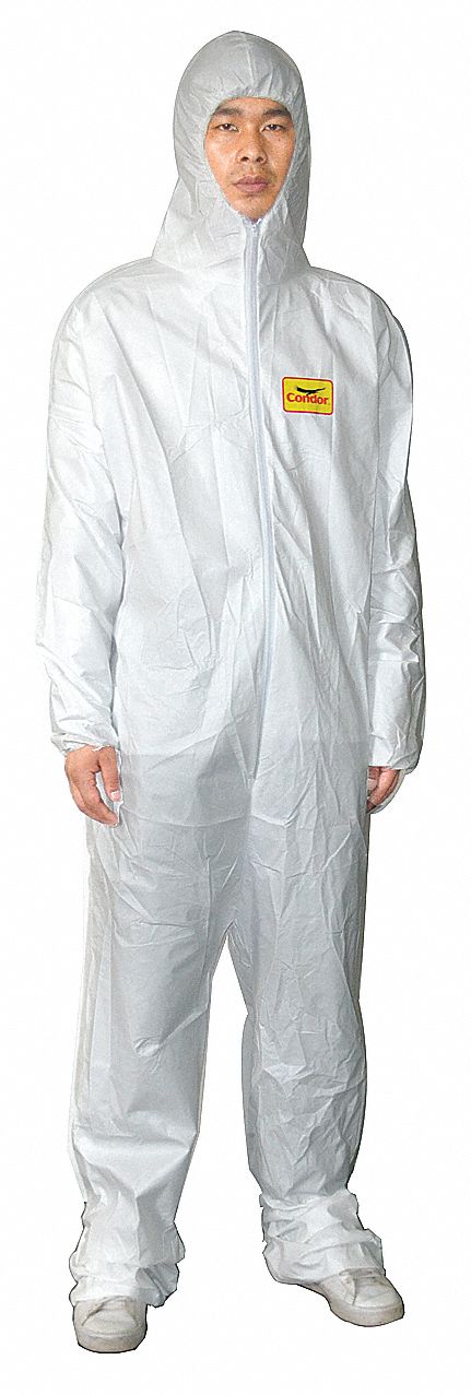 White 3XL Elastic Hooded Coveralls J394320