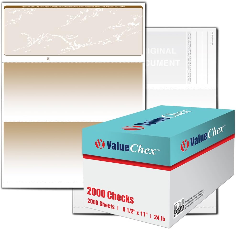1000 Blank Business Voucher Checks S961