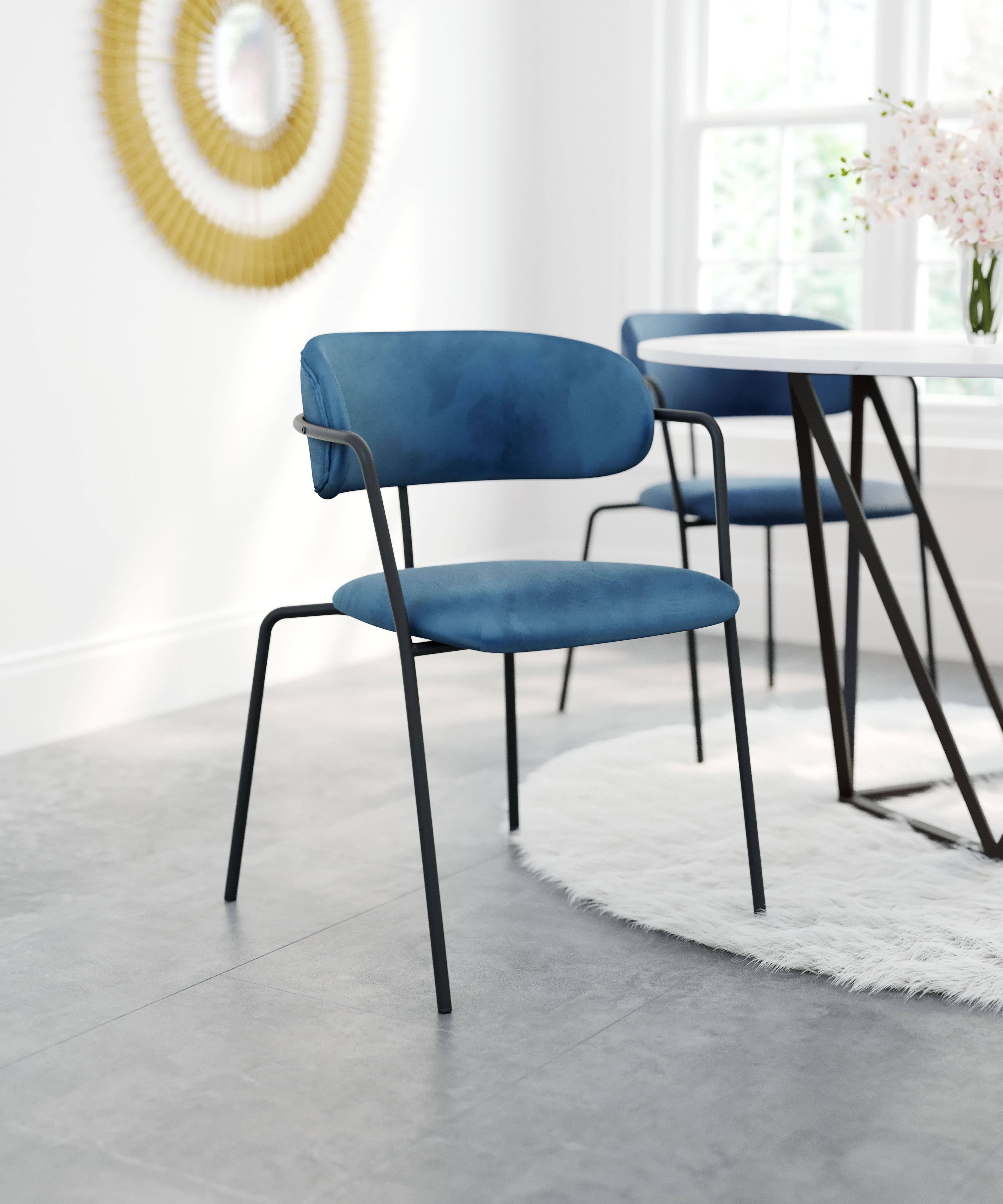Blue & Black Dining Chair (Set of 2) S7817