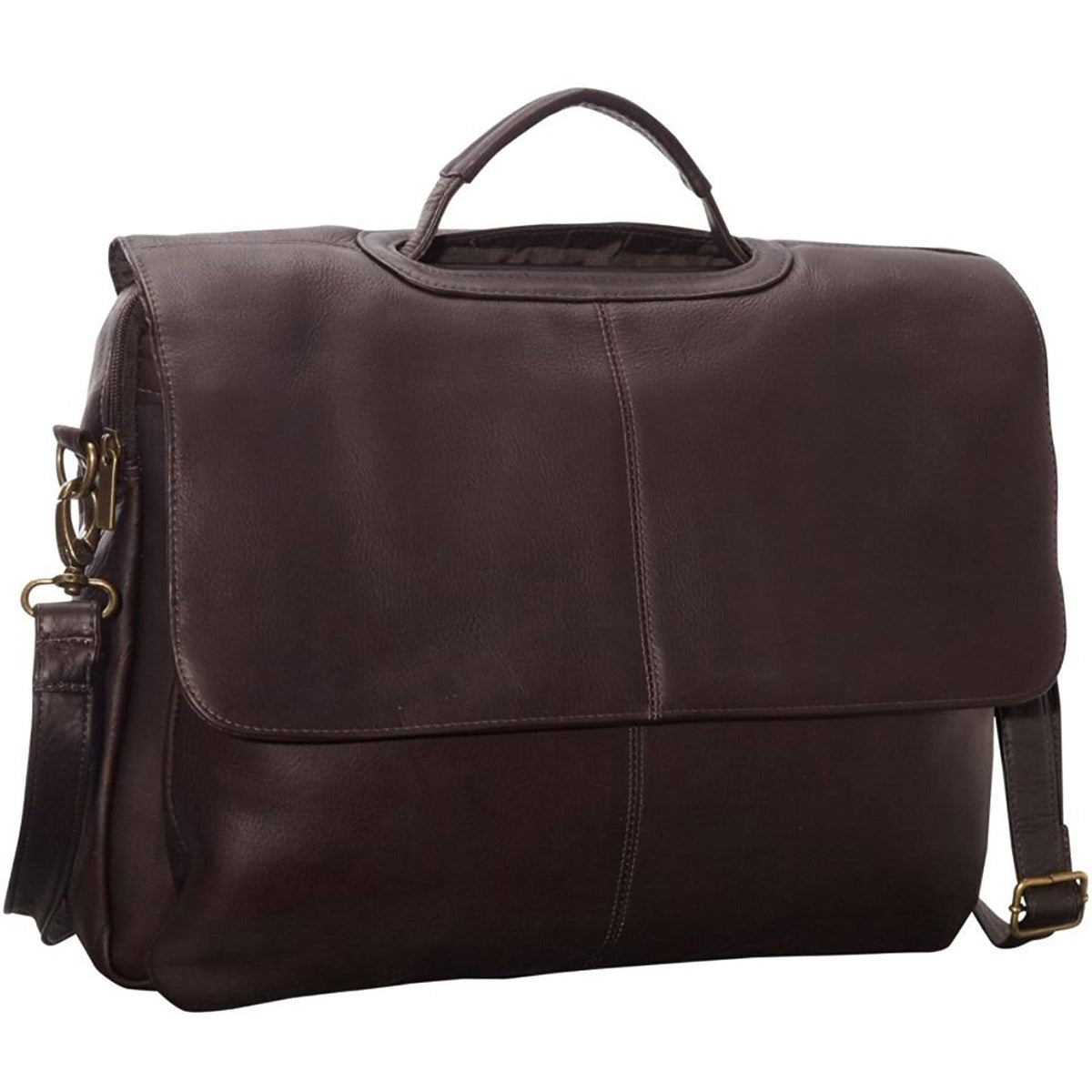 Leather Flap Over Computer Brief G46268