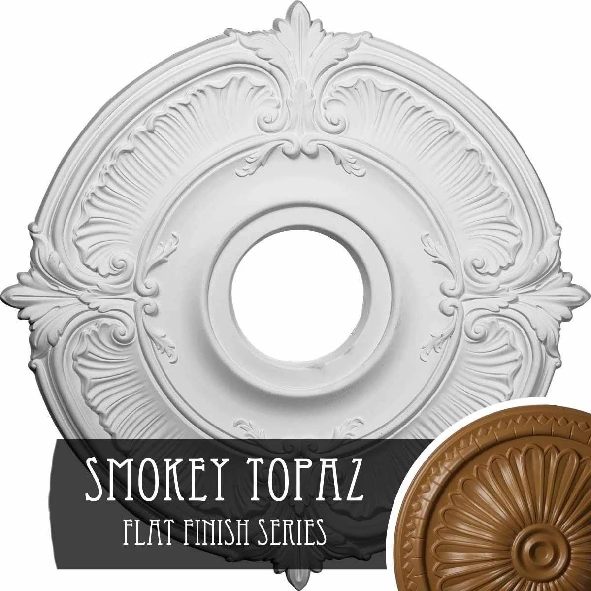 18x22OD x 4x22ID x 5/8x22P Hand-Painted Smokey Topaz Ceiling Medallion F892241