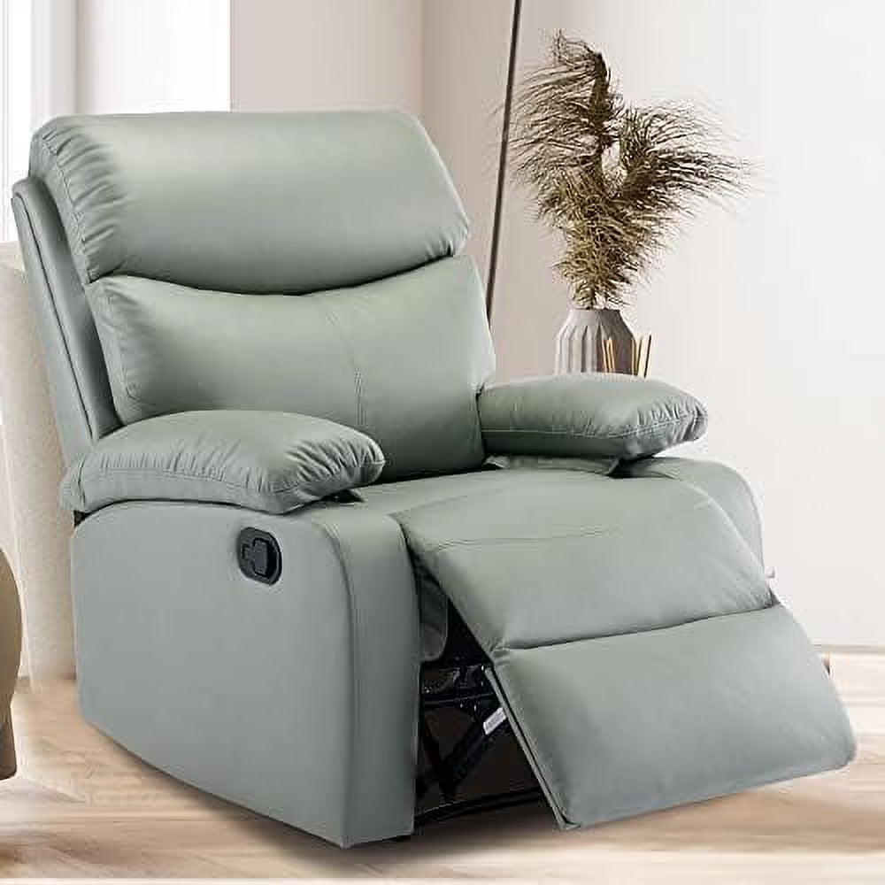 Cerulean Blue Manual Recliner Chair with Micro Leather V9368