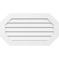 32x22W x 22x22H Horizontal Elongated Octagon Surface Mount PVC Gable Vent Q443446
