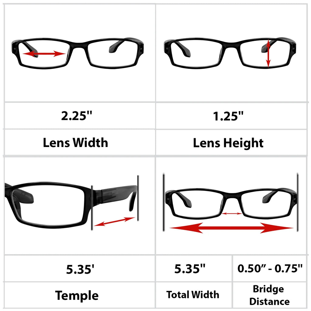 4 Pack Reading Glasses +4.00 P832