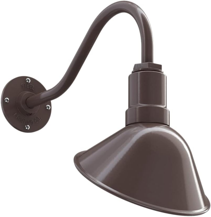 Red 9 inch Dome 11 inch Gooseneck Store Sign Light A3922