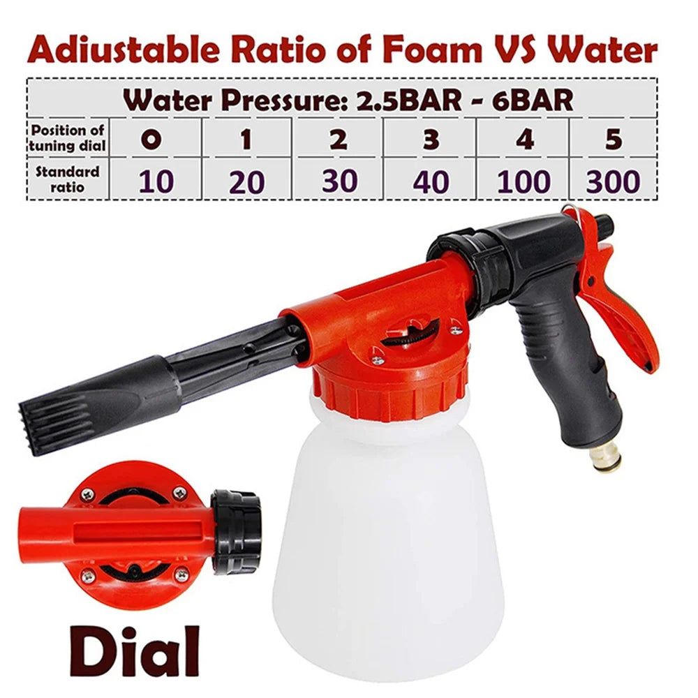 Car Wash Foam Sprayer with Adjustable Ratio Dial and 1 Liter Bottle D3305