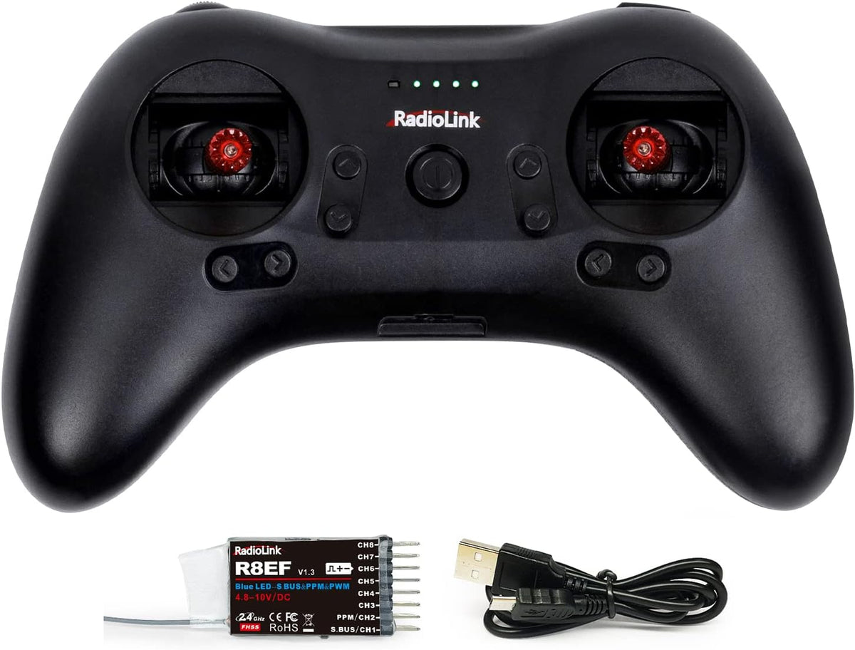 8 Channels 2.4GHz RC Transmitter and Receiver with Rechargeable Battery Q5754