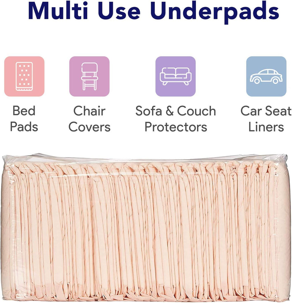 Disposable Chucks Underpads 100 Count, 30 x 36, Peach Color, Pack of 2 G1751