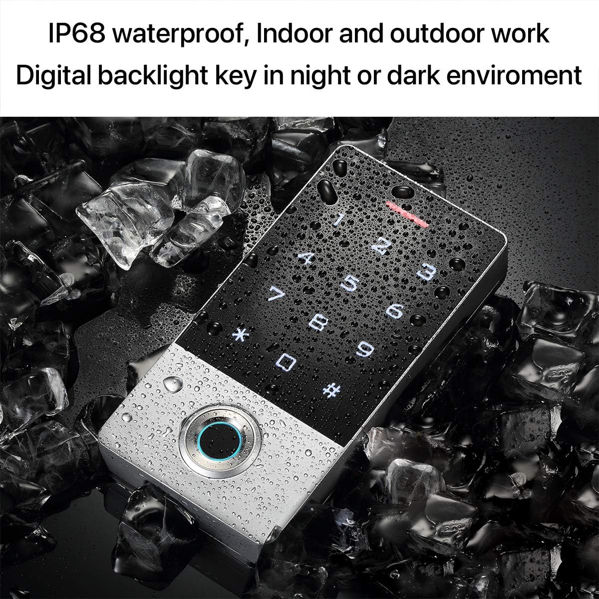 Zinc Alloy Metal Fingerprint Keypad Gate Opener Controller I922507