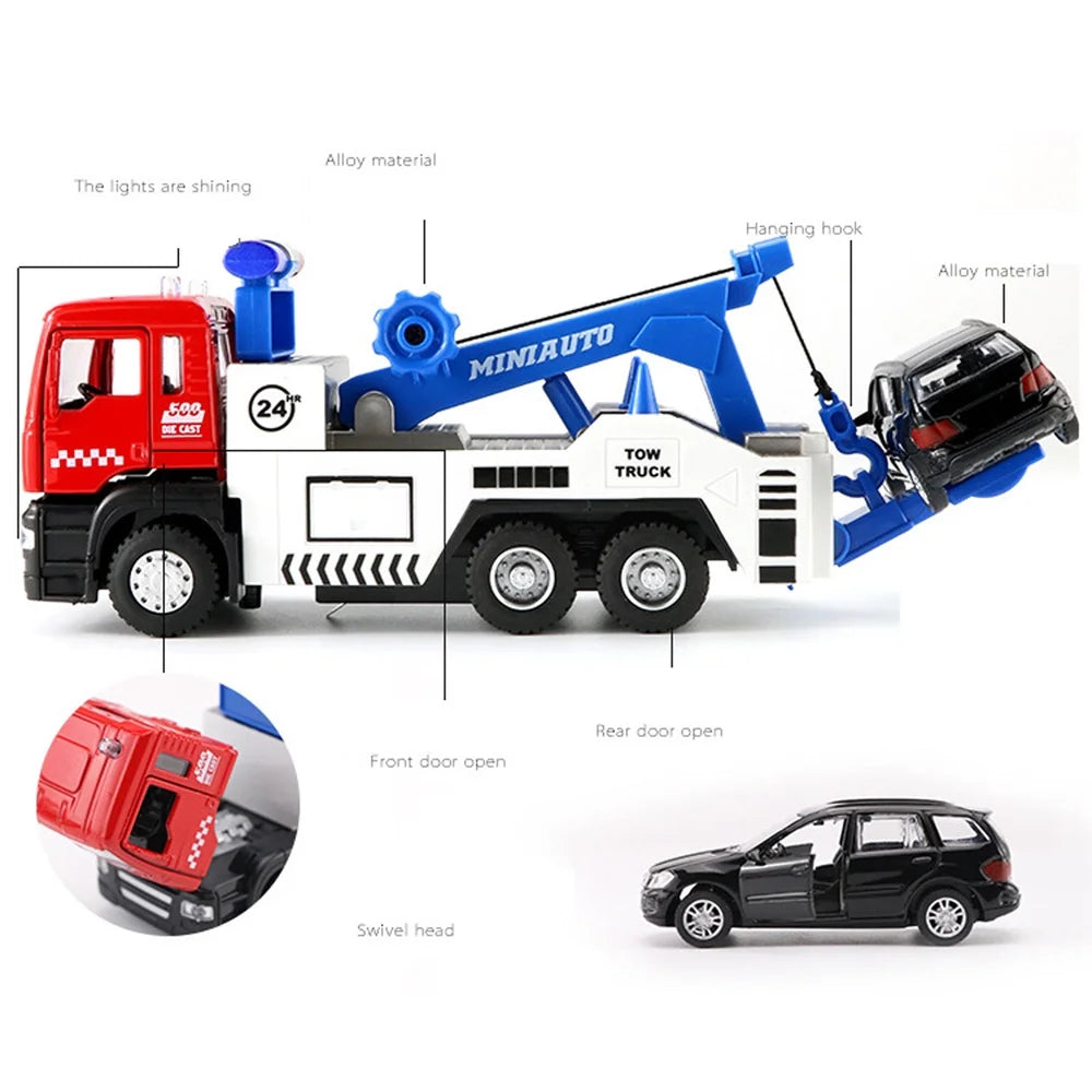 Pull Back Toy Tow Truck with Lights and Sound S6668